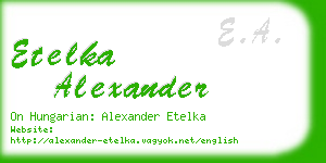 etelka alexander business card